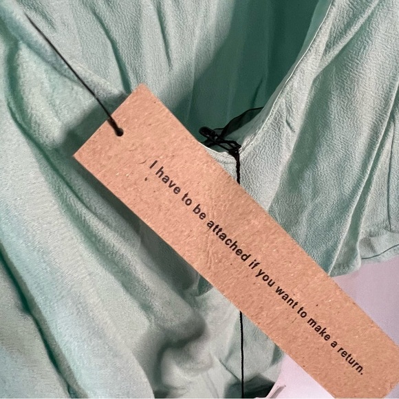 Reformation Cassidy Tank Top Size Large Mint Green Flowy Low Back - Picture 6 of 13